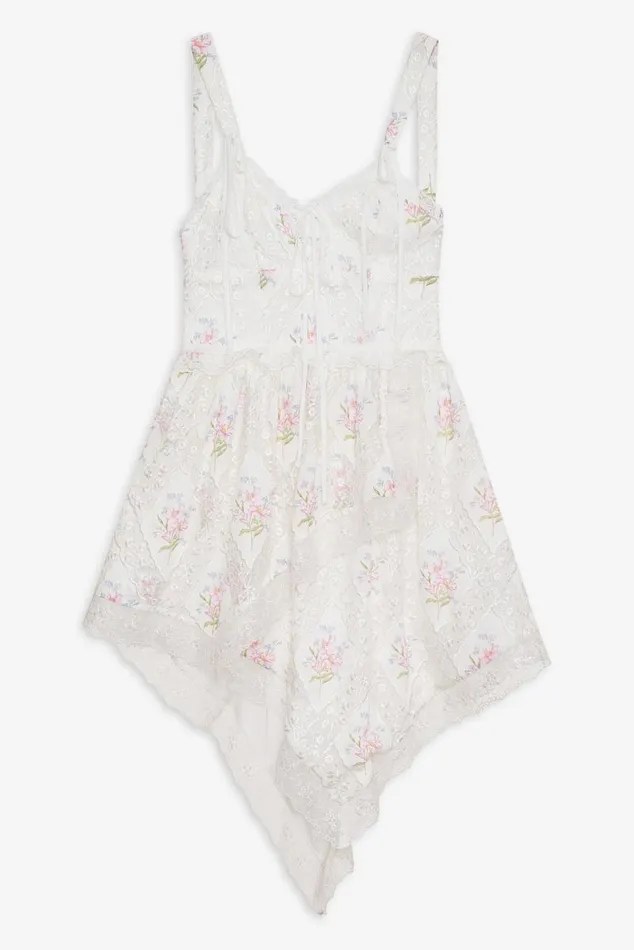 For Love and Lemons Dresses Diana Asymmetric Mini Dress White 8211 Women
