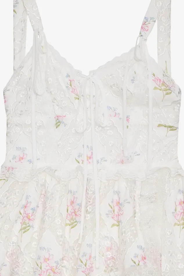 For Love and Lemons Dresses Diana Asymmetric Mini Dress White 8211 Women