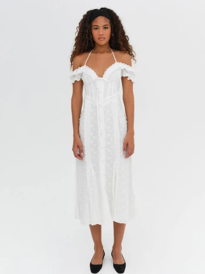 For Love and Lemons Dresses Marlowe Midi Dress White 8211 Women