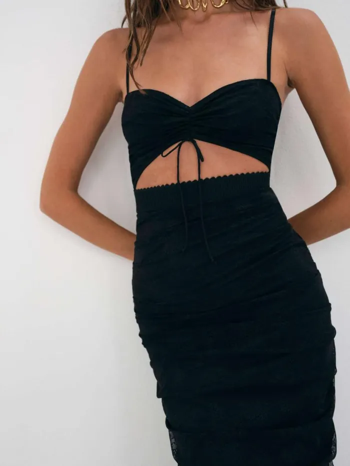 For Love and Lemons Dresses Poison Ruched Dress Black 8211 Women For Love and Lemons Dresses Poison Ruched Dress Black 8211 Women