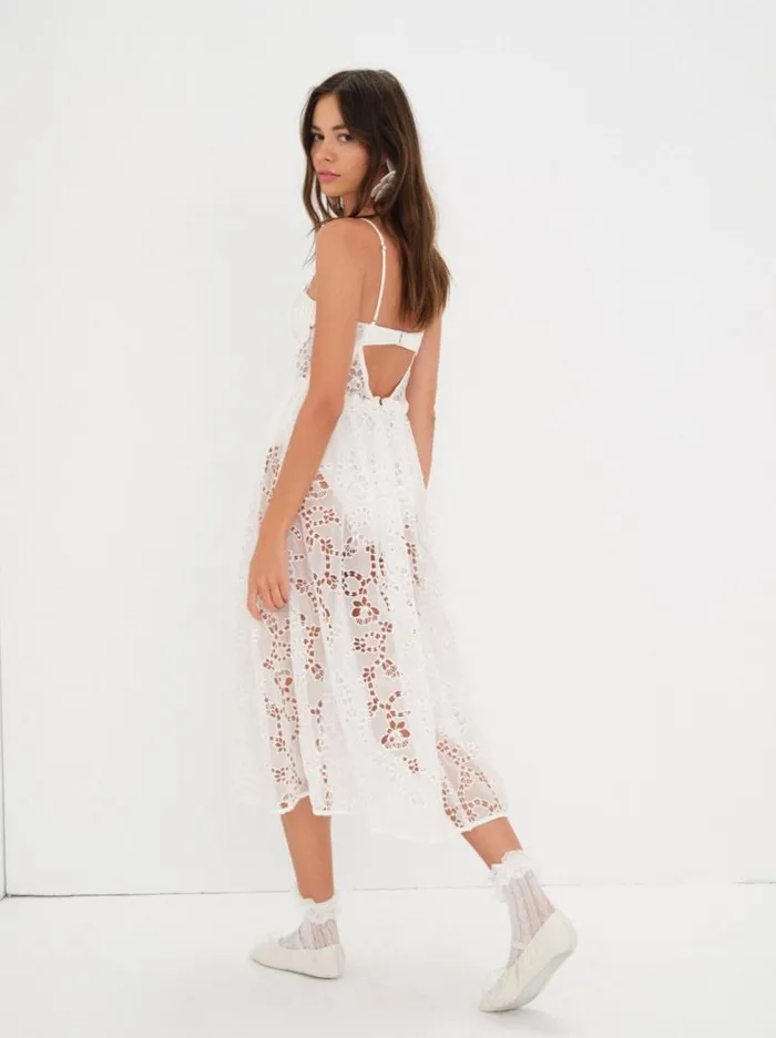For Love and Lemons Dresses Romi Midi Dress White 8211 Women For Love and Lemons Dresses Romi Midi Dress White 8211 Women
