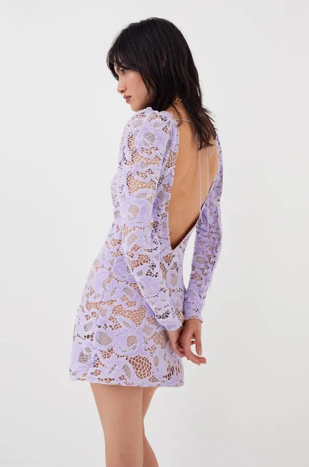 For Love and Lemons Dresses Rosemary Lined Mini Dress Purple 8211 Women For Love and Lemons Dresses Rosemary Lined Mini Dress Purple 8211 Women