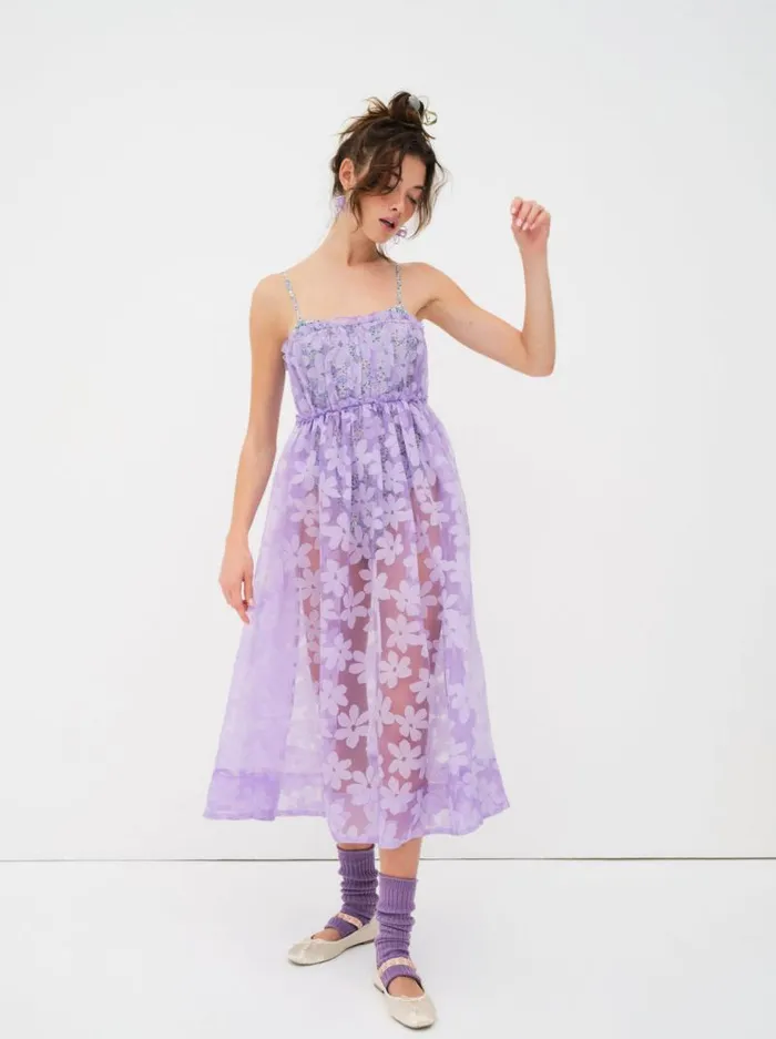 For Love and Lemons Dresses Villegas Midi Dress Purple 8211 Women