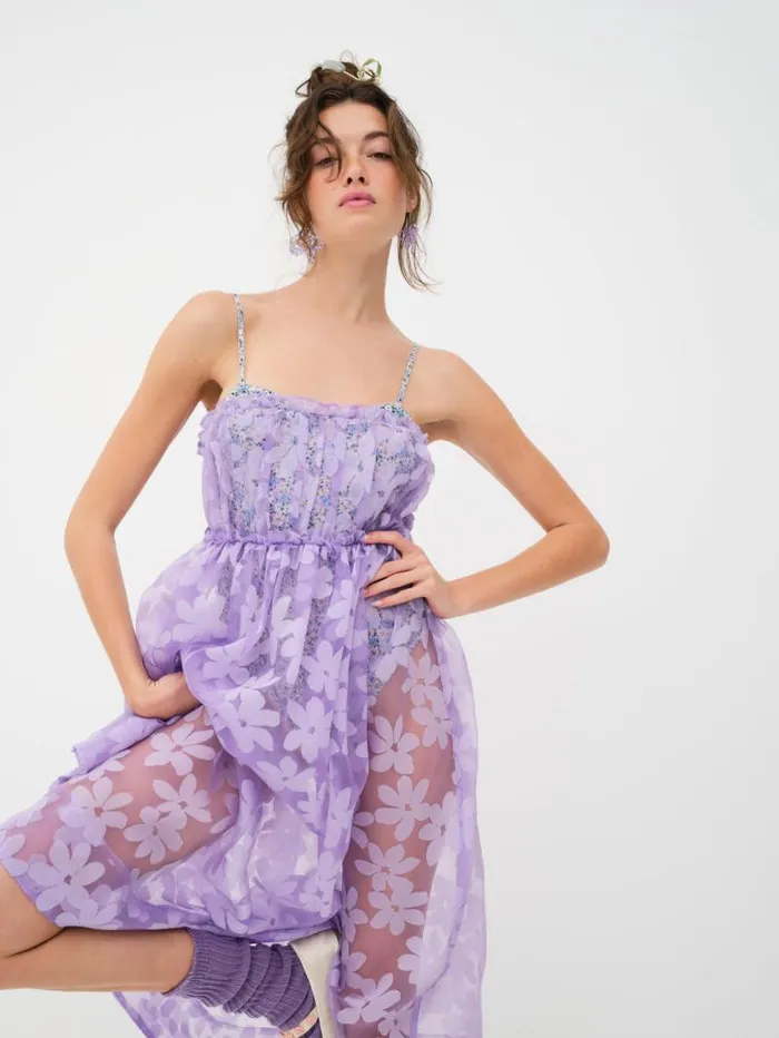 For Love and Lemons Dresses Villegas Midi Dress Purple 8211 Women For Love and Lemons Dresses Villegas Midi Dress Purple 8211 Women