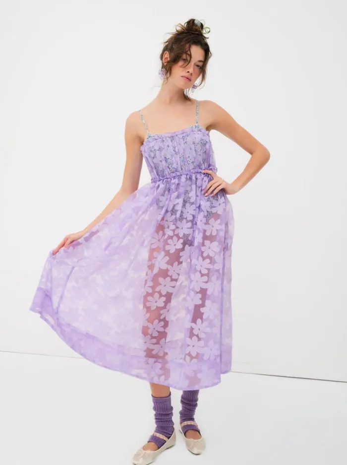 For Love and Lemons Dresses Villegas Midi Dress Purple 8211 Women For Love and Lemons Dresses Villegas Midi Dress Purple 8211 Women