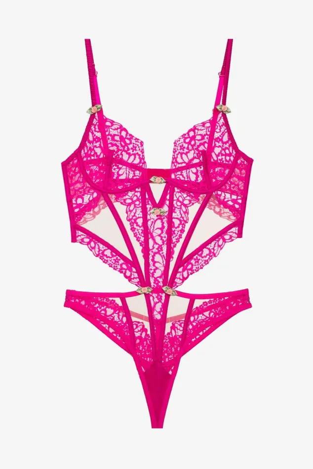 For Love and Lemons Lingerie Butterfly Lace Teddy Pink 8211 Women For Love and Lemons Lingerie Butterfly Lace Teddy Pink 8211 Women