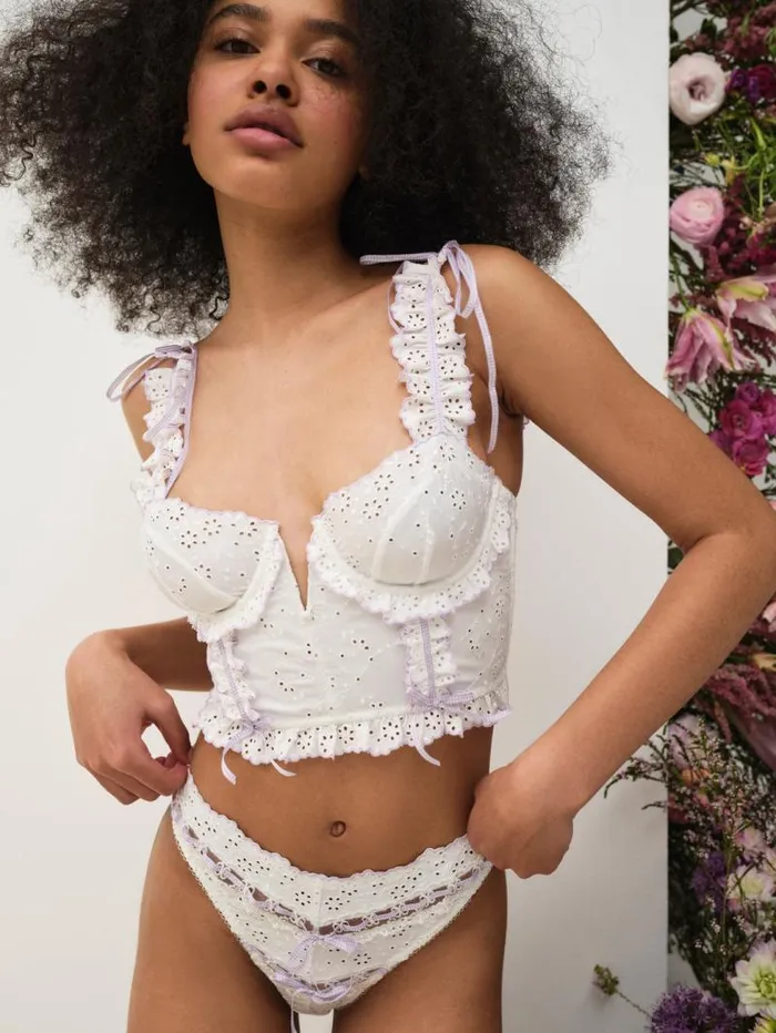 For Love and Lemons Lingerie Daisy Eyelet Bustier Lavender 8211 Women For Love and Lemons Lingerie Daisy Eyelet Bustier Lavender 8211 Women