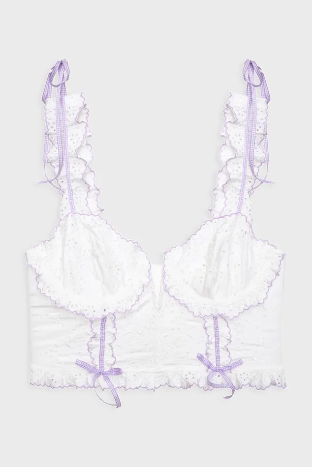 For Love and Lemons Lingerie Daisy Eyelet Bustier Lavender 8211 Women For Love and Lemons Lingerie Daisy Eyelet Bustier Lavender 8211 Women