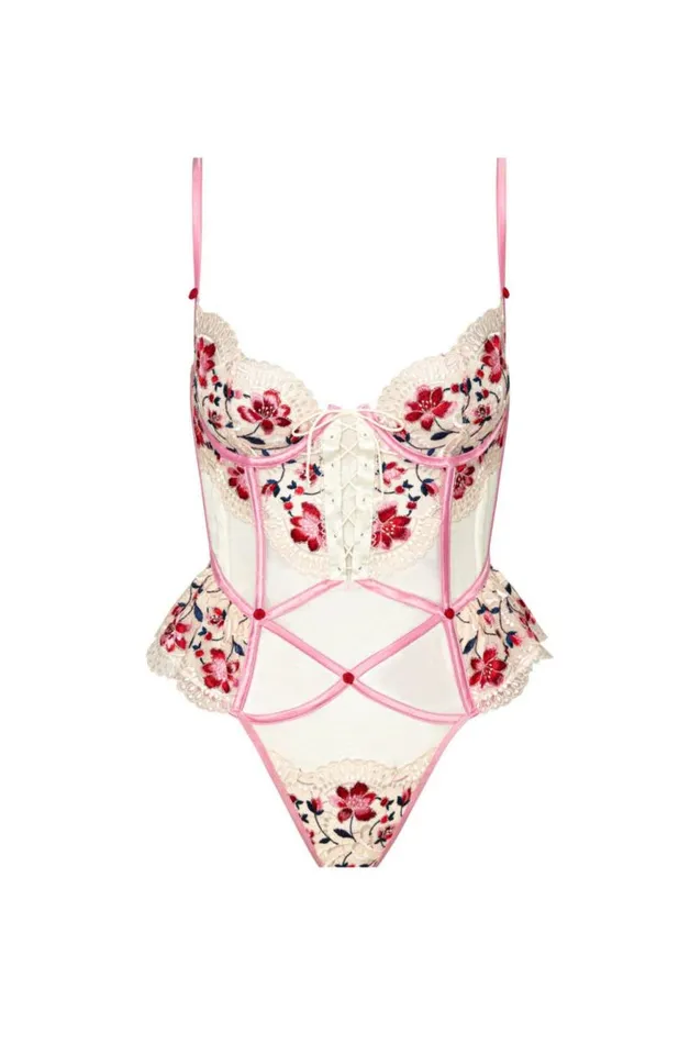 For Love and Lemons Lingerie Festival Rose Teddy Ivory 8211 Women
