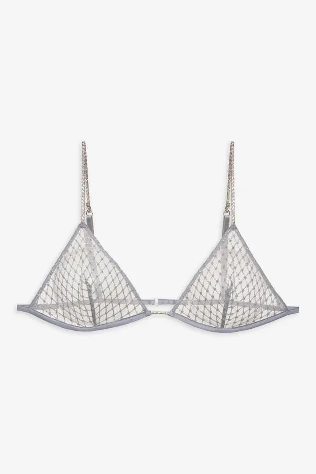 For Love and Lemons Lingerie Glitter Bralette Silver 8211 Women