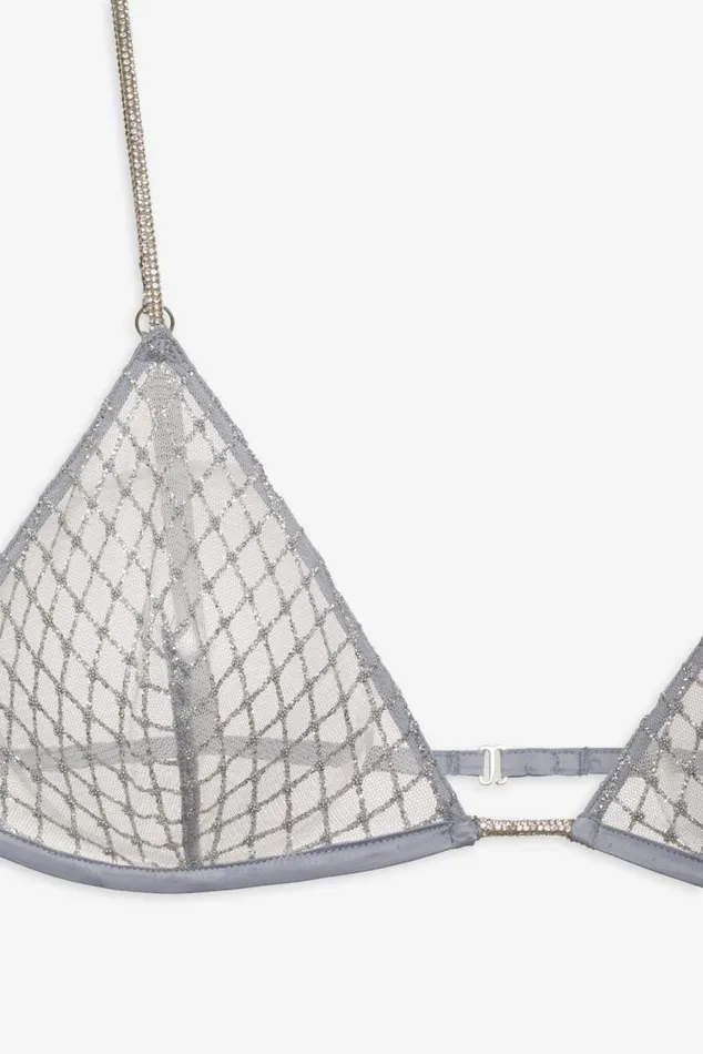 For Love and Lemons Lingerie Glitter Bralette Silver 8211 Women
