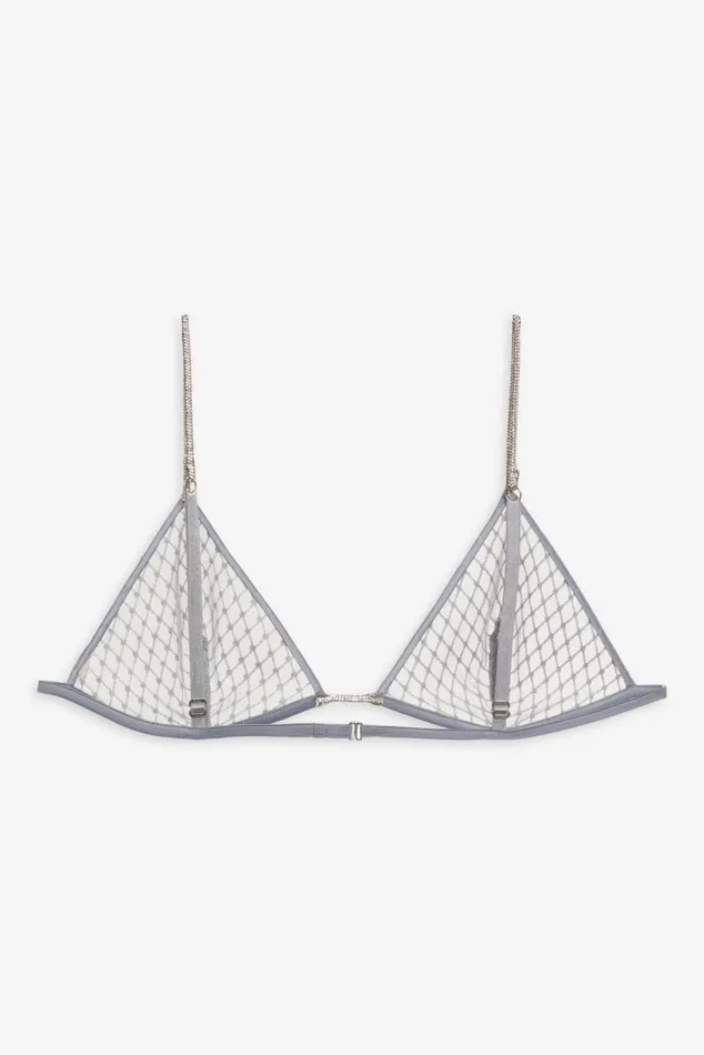 For Love and Lemons Lingerie Glitter Bralette Silver 8211 Women