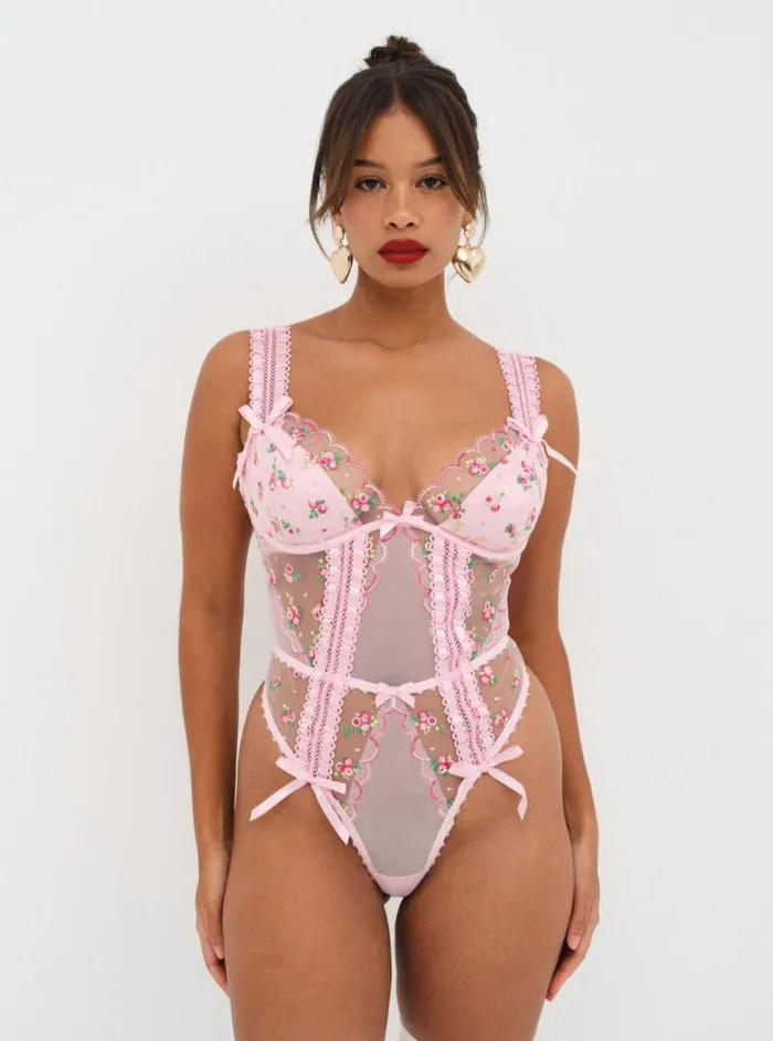 For Love and Lemons Lingerie Maisie Teddy Pink 8211 Women