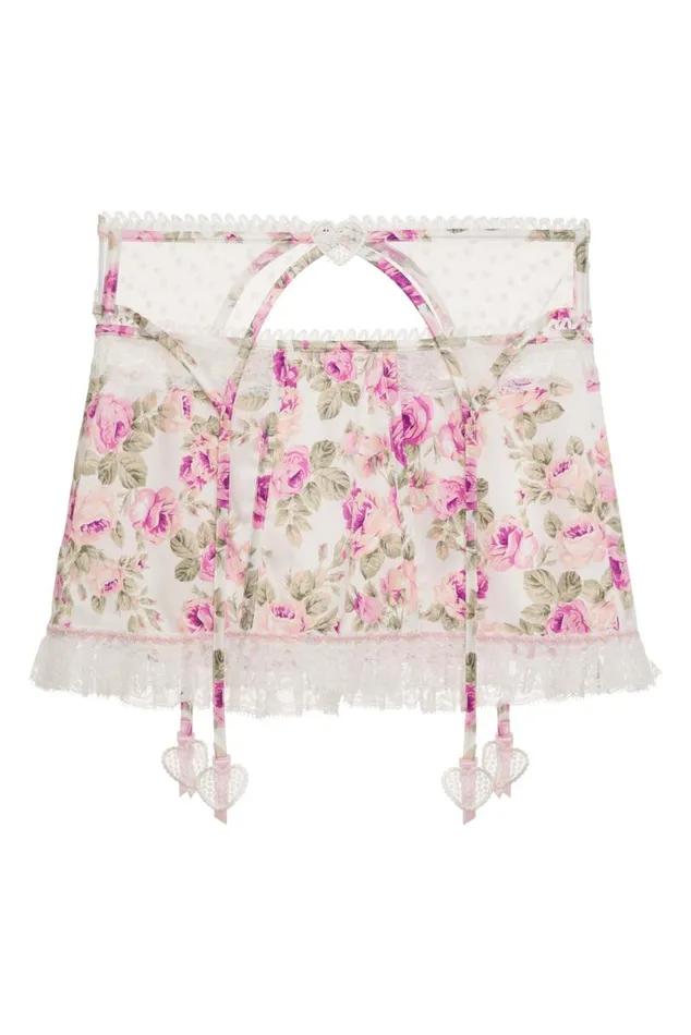 For Love and Lemons Lingerie Mary Rose Garter Skirt Pink 8211 Women