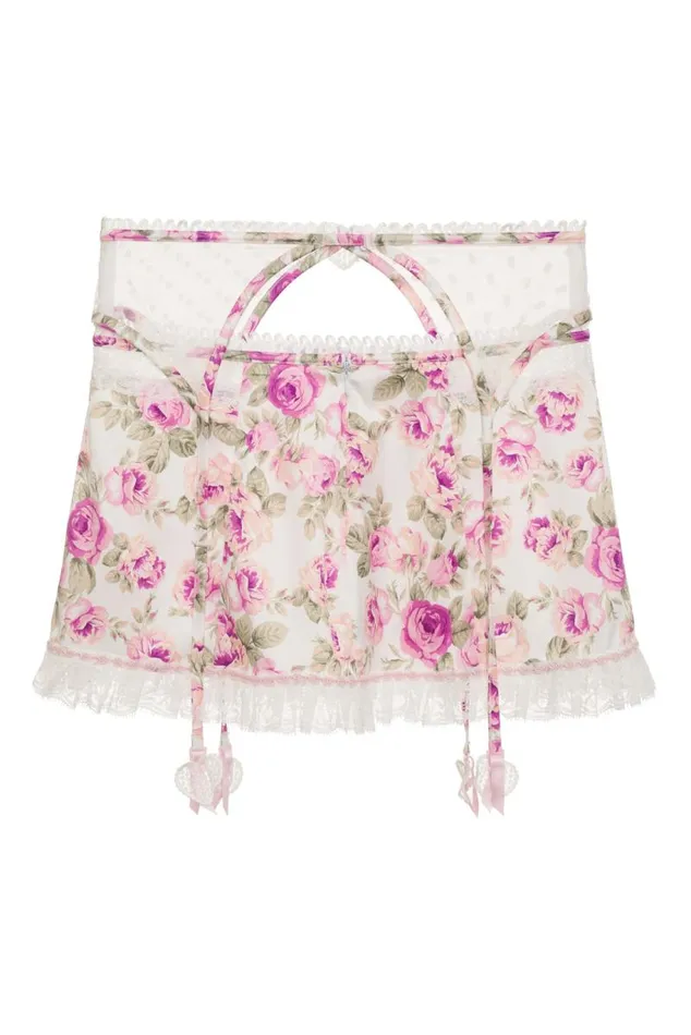 For Love and Lemons Lingerie Mary Rose Garter Skirt Pink 8211 Women