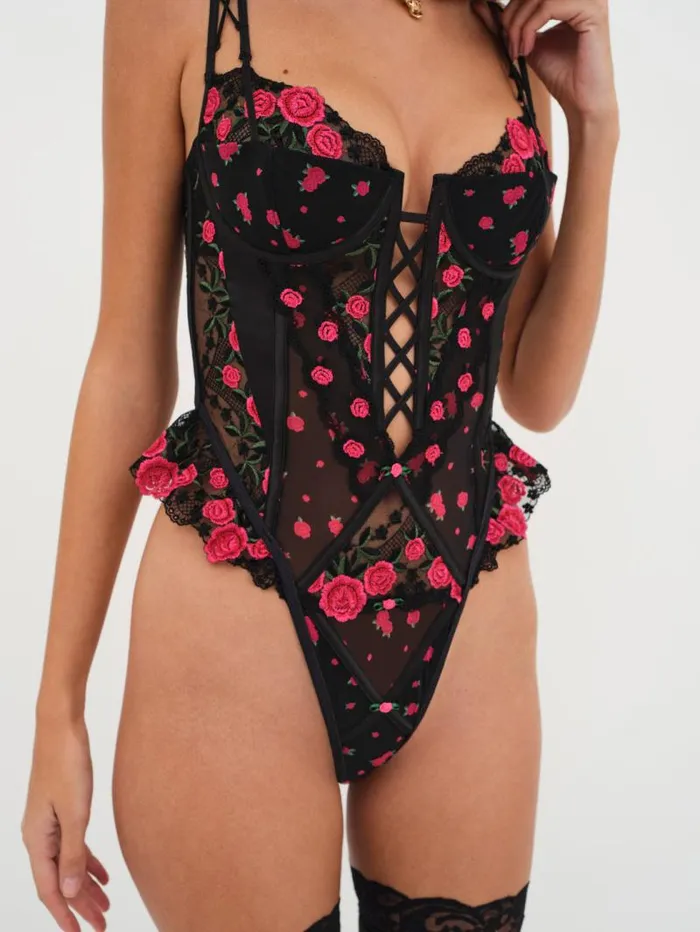 For Love and Lemons Lingerie Roja Teddy Black 8211 Women