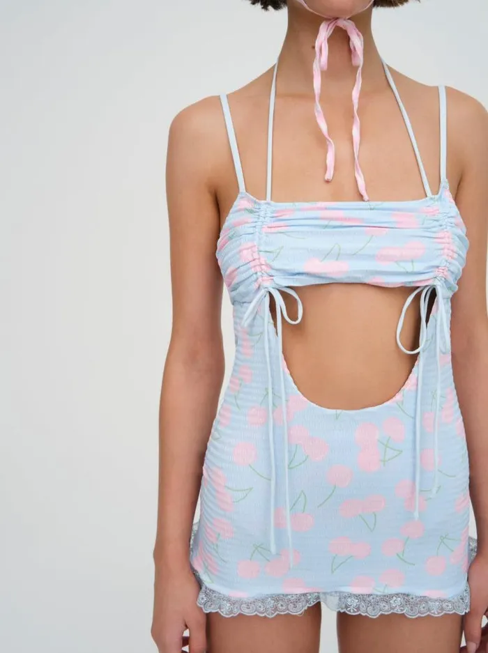 For Love and Lemons Swim Graceanne Swim Romper Blue 8211 Women