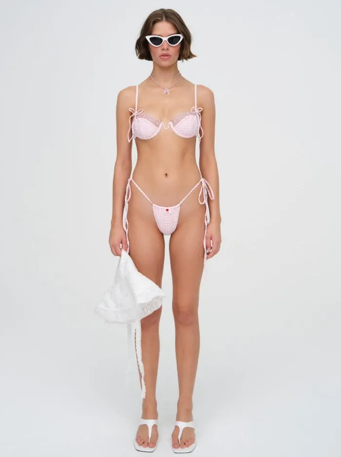 For Love and Lemons Swim Hailey Bikini Bottom Pink 8211 Women