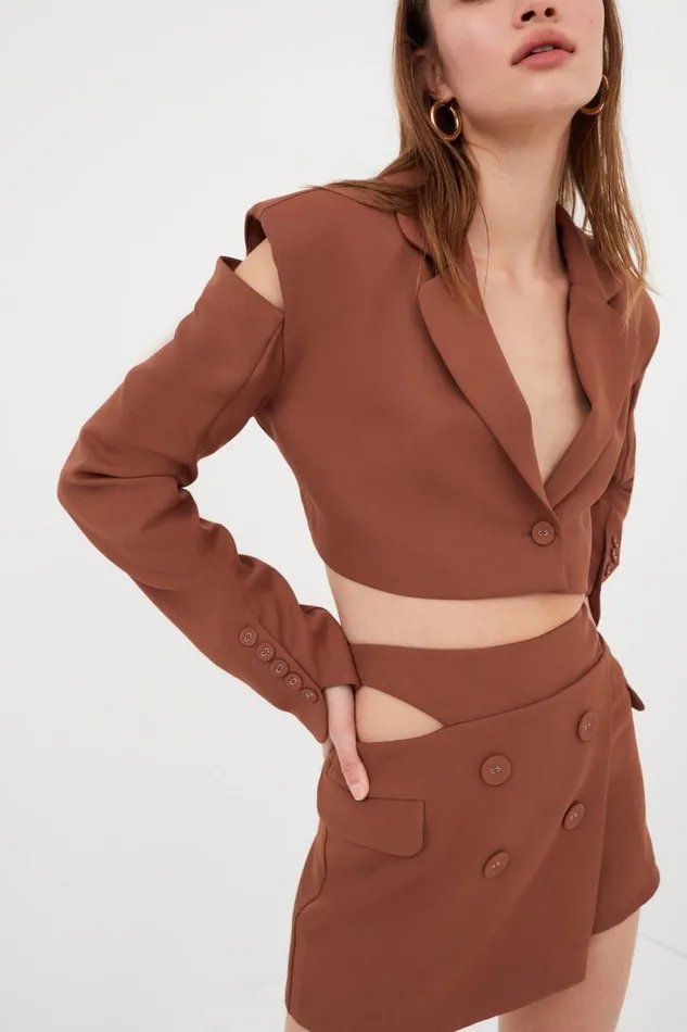 For Love and Lemons Tops Alysa Crop Top Brown 8211 Women For Love and Lemons Tops Alysa Crop Top Brown 8211 Women