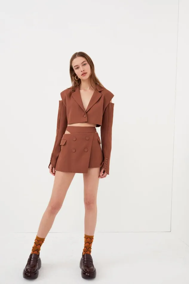 For Love and Lemons Tops Alysa Crop Top Brown 8211 Women For Love and Lemons Tops Alysa Crop Top Brown 8211 Women