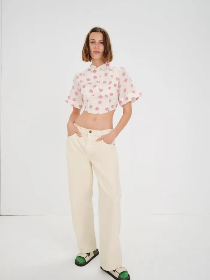 For Love and Lemons Tops Clover Short Sleeve Corset Top Pink 8211 Women For Love and Lemons Tops Clover Short Sleeve Corset Top Pink 8211 Women
