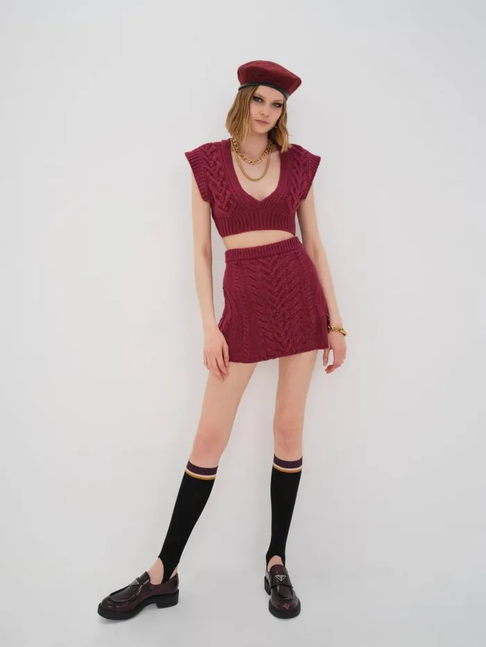 For Love and Lemons Tops Layton Mini Skirt Red 8211 Women For Love and Lemons Tops Layton Mini Skirt Red 8211 Women