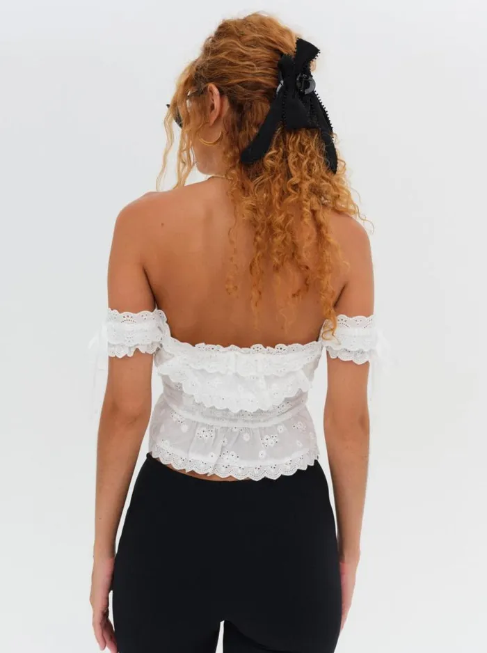 For Love and Lemons Tops Marlowe OffShoulder Top White 8211 Women