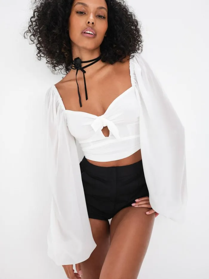 For Love and Lemons Tops Trisha Crop Top White 8211 Women For Love and Lemons Tops Trisha Crop Top White 8211 Women