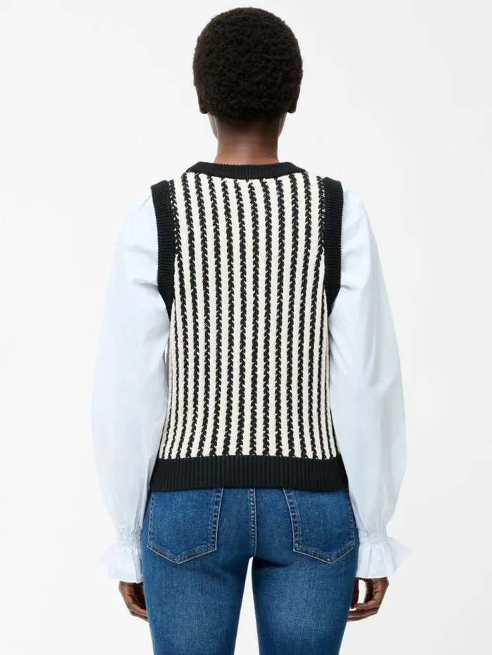 French Connection 2In1 Tank Shirt Blackclassic Cream Women Jumpers and Cardigans
