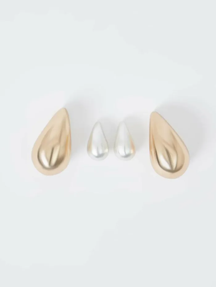 French Connection 2 Pack Teardrop Stud Earrings Silvergold Women Jewellery