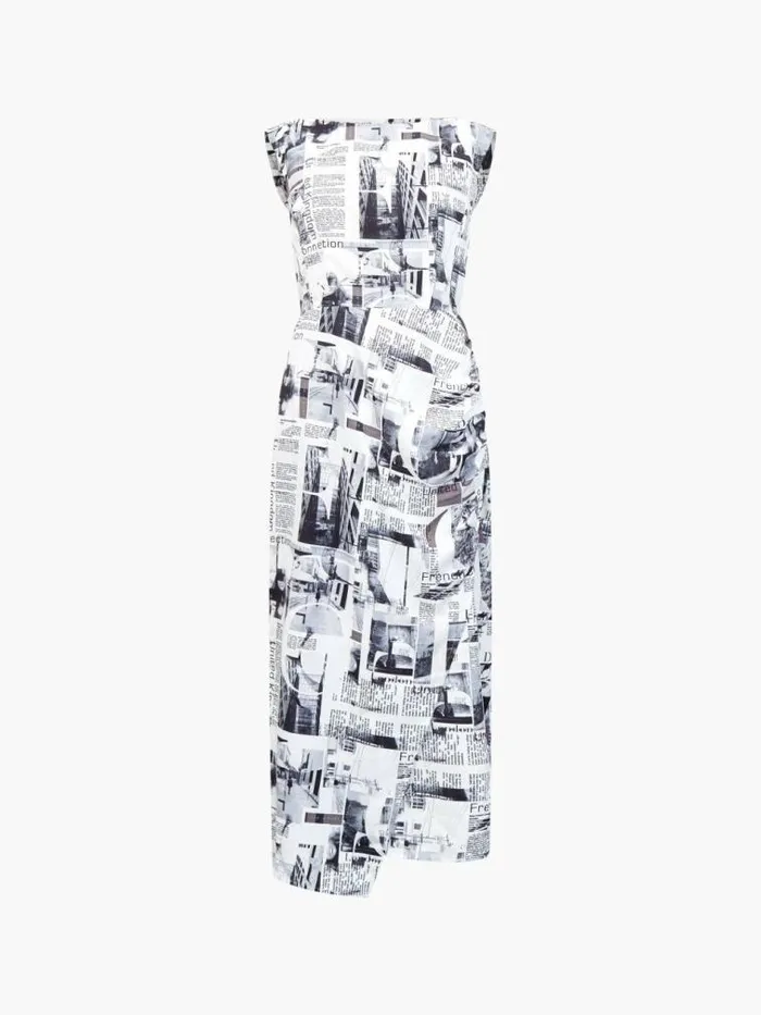 French Connection Atlantis Dori Crepe Dress Blackwhite Women Dresses