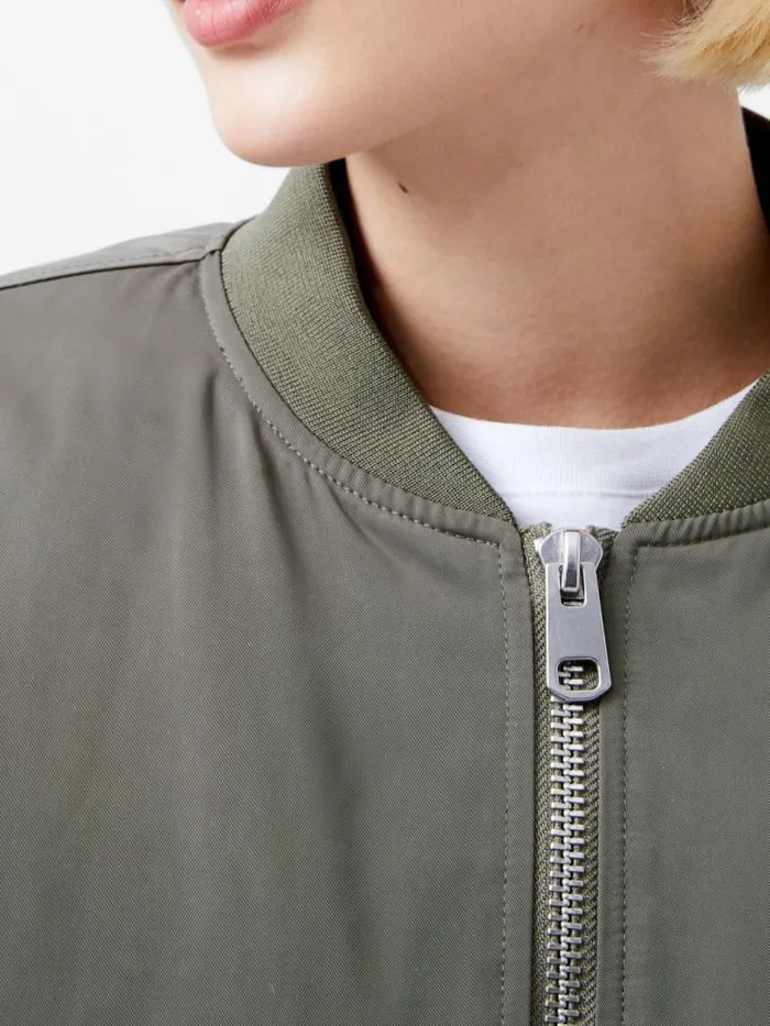 French Connection Behati Bomber Jacket Dusted Khaki Women Coats and Jackets