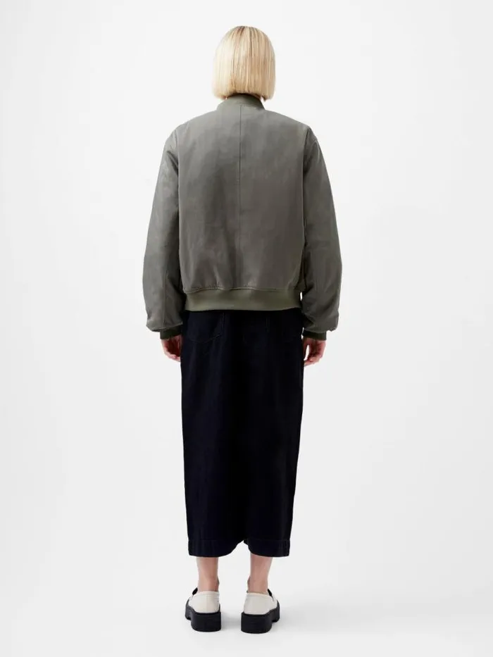 French Connection Behati Bomber Jacket Dusted Khaki Women Coats and Jackets
