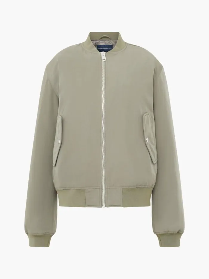 French Connection Behati Bomber Jacket Dusted Khaki Women Coats and Jackets