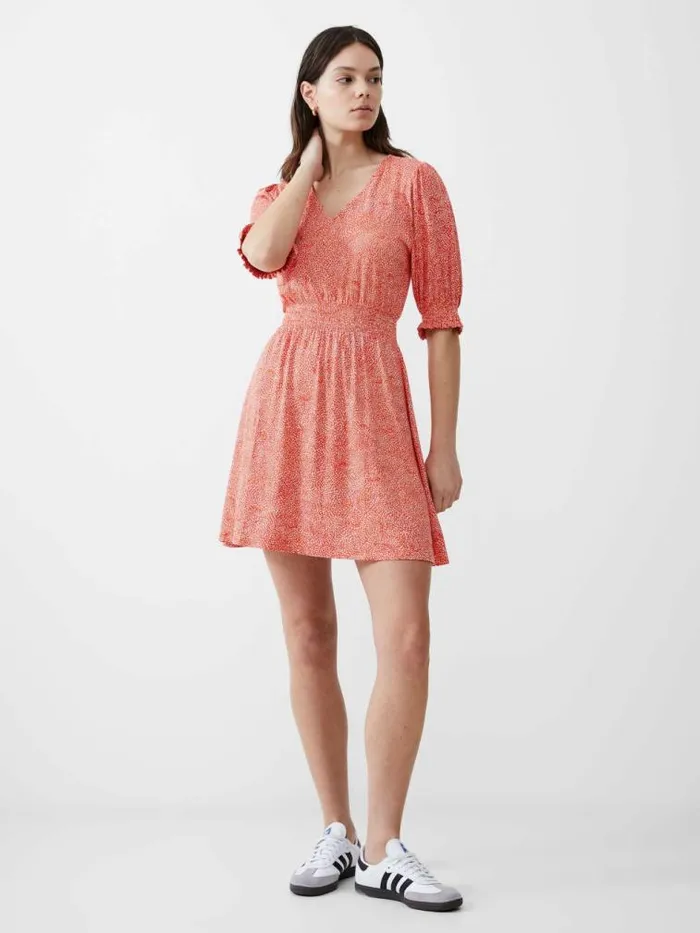 French Connection Bernice Shirred Mini Dress Mandarinseapinkivr Women Dresses French Connection Bernice Shirred Mini Dress Mandarinseapinkivr Women Dresses