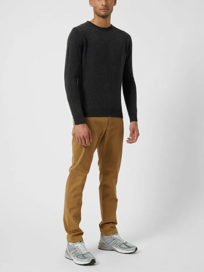 French Connection Cashmere Knit Jumper Charcoal Mel Men Knitwear
