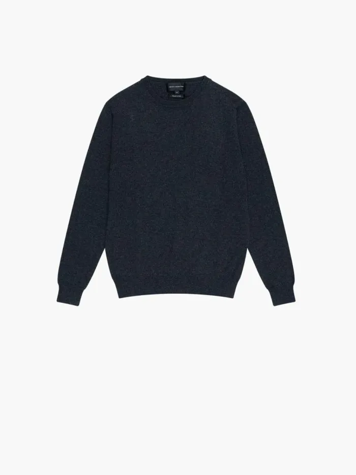 French Connection Cashmere Knit Jumper Charcoal Mel Men Knitwear