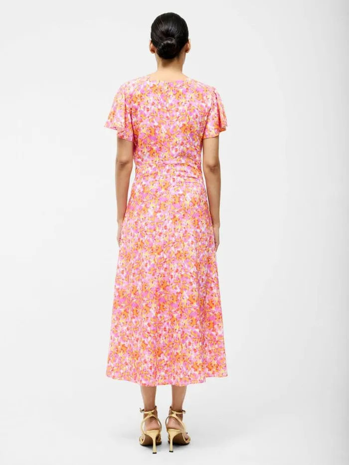 French Connection Cass Button Dress Persimmon Women Dresses