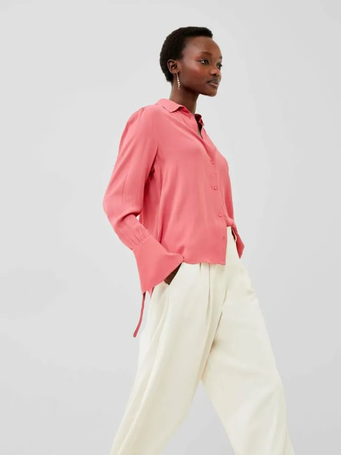French Connection Cecile Crepe Shirt Rose Kiss Women Tops
