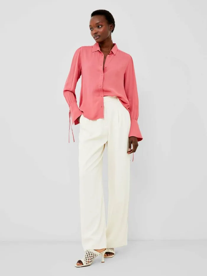 French Connection Cecile Crepe Shirt Rose Kiss Women Tops