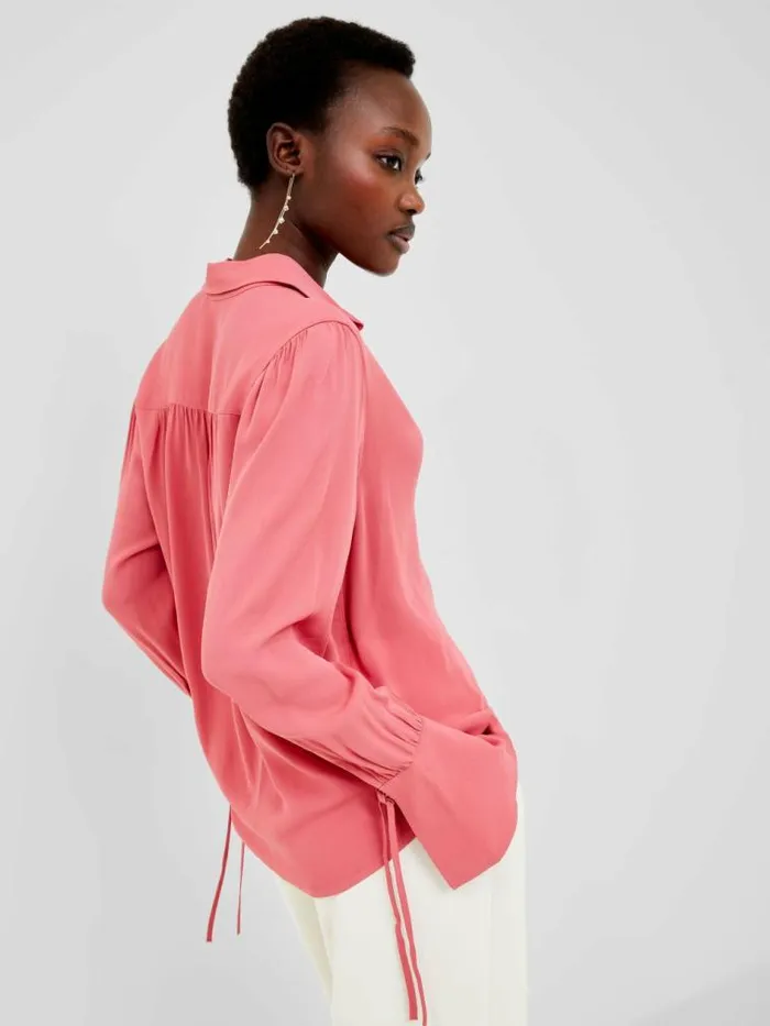 French Connection Cecile Crepe Shirt Rose Kiss Women Tops