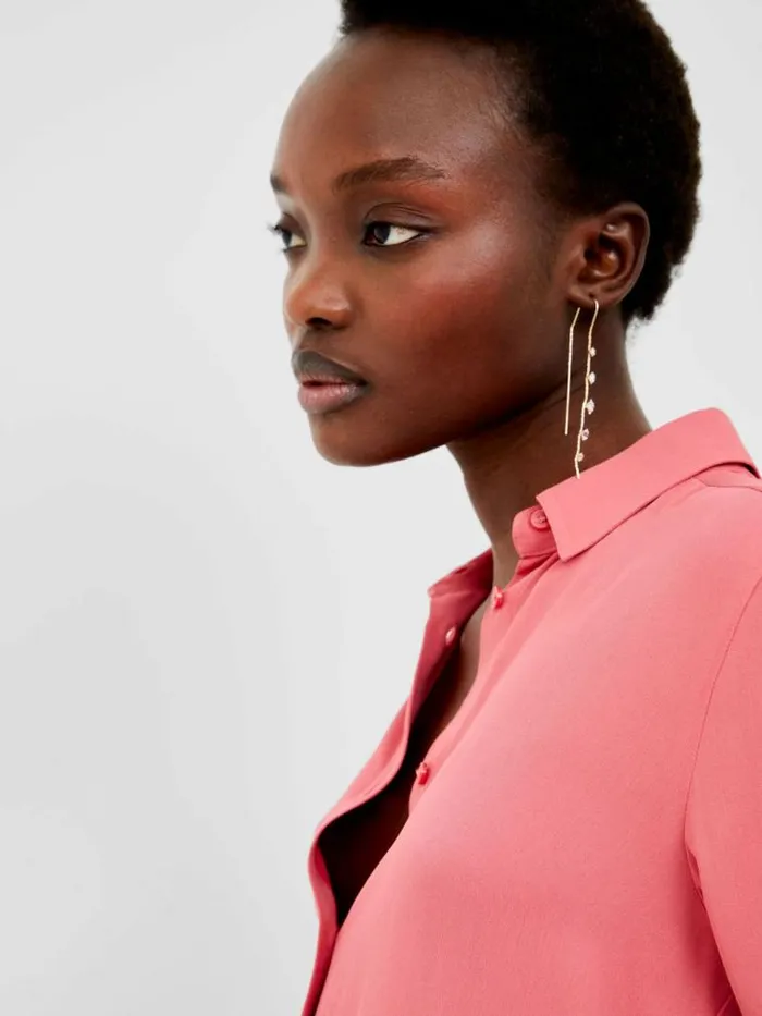 French Connection Cecile Crepe Shirt Rose Kiss Women Tops