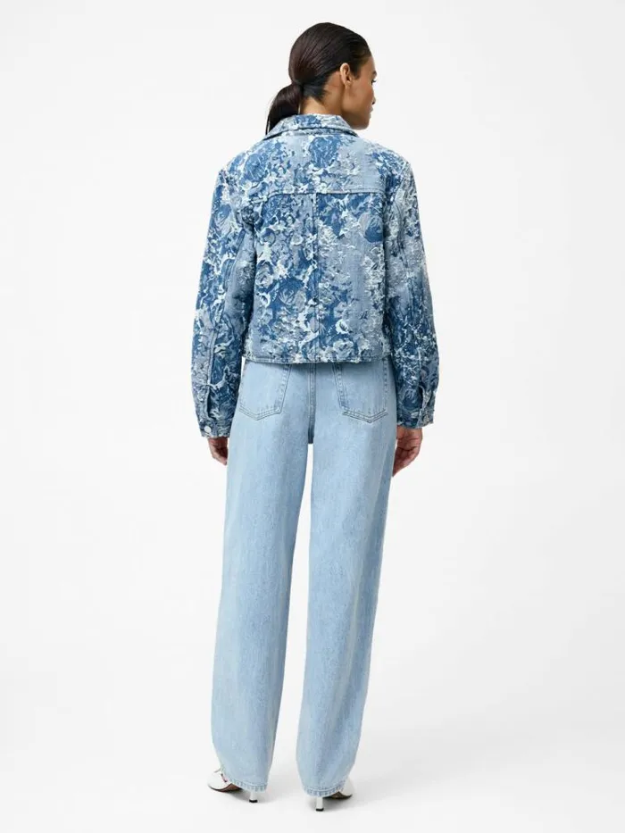 French Connection Charlotte Denim Jacquard Jacket Light Wash Women Coats and Jackets