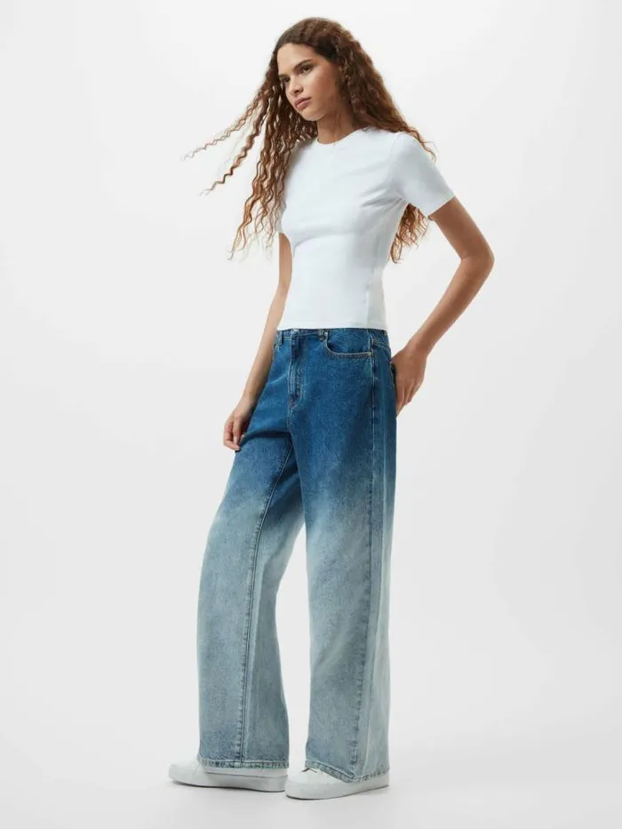 French Connection Dallas Denim Ombre Wide Leg Jeans Vintage Blue Ombre Women Trousers French Connection Dallas Denim Ombre Wide Leg Jeans Vintage Blue Ombre Women Trousers