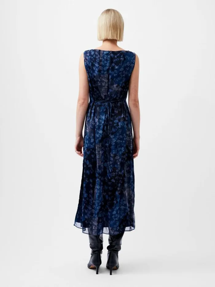French Connection Dawn Recycled Hallie Crinkle Dress Indigo Women Dresses