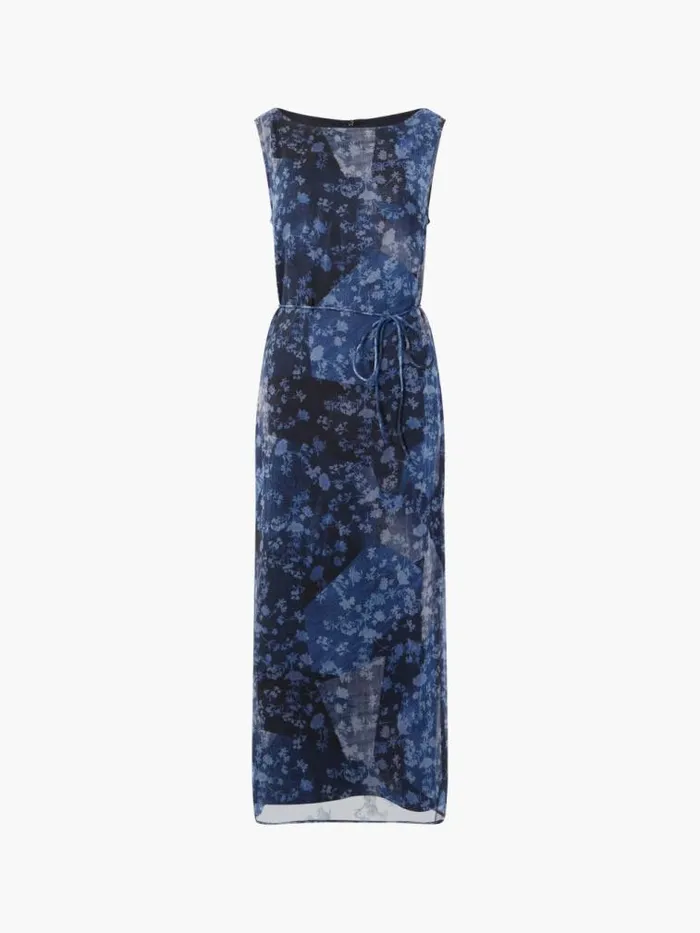 French Connection Dawn Recycled Hallie Crinkle Dress Indigo Women Dresses