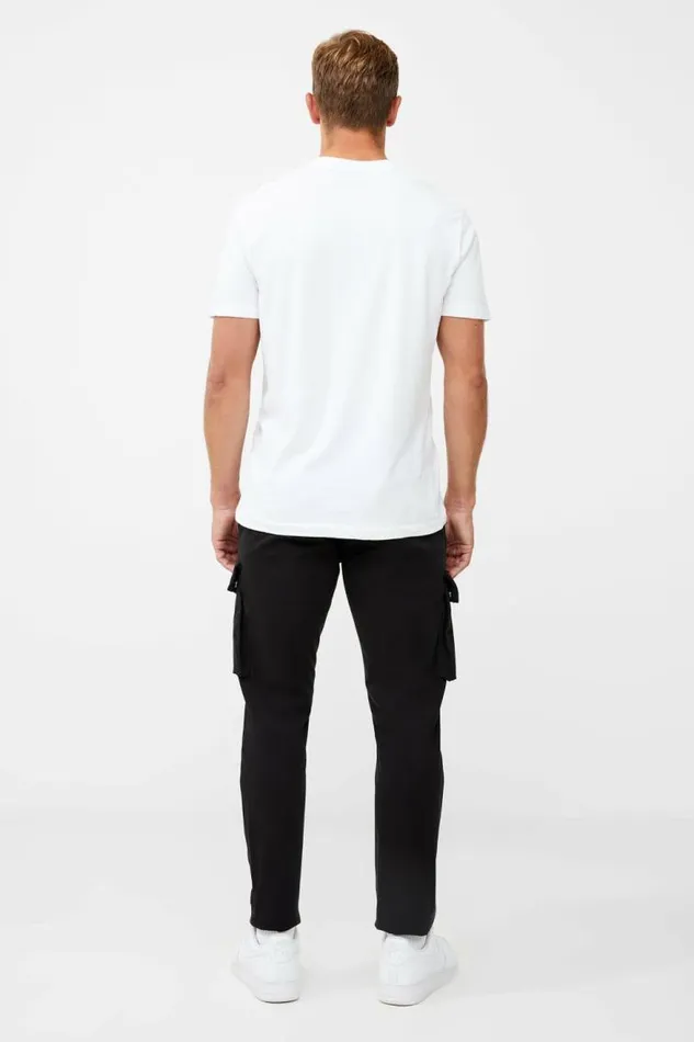 French Connection Deck Embroided Organic TShirt Linen White Men TShirts and Polo Shirts