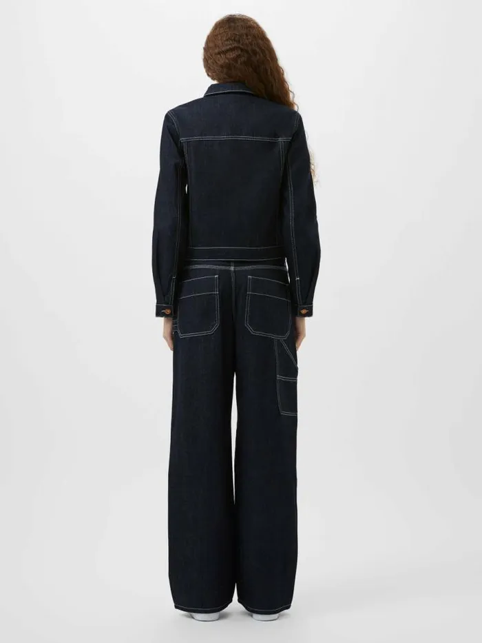 French Connection Denver Denim Contrasting Stitch Jacket Clean Indigo Denim Women Coats and Jackets