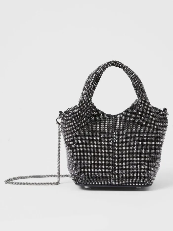 French Connection Diamante Bucket Bag Black Women Bags and Purses