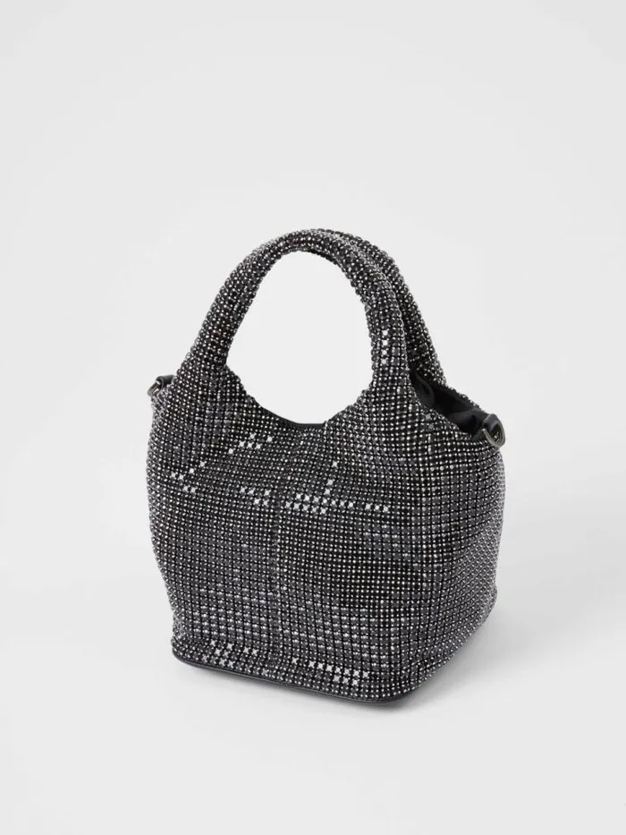 French Connection Diamante Bucket Bag Black Women Bags and Purses